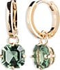 Lauren Ralph Lauren Gold Tone Stone Huggie Drop Earrings, Color:Light Green - Image 1