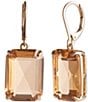 Color:Gold/Topaz - Image 1 - Gold Tone Leverback Stone Drop Earrings