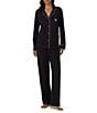 Lauren Ralph Lauren Hammond Solid Long Sleeve Notch Collar Knit Long Pajama Set - Image 1