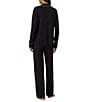 Lauren Ralph Lauren Hammond Solid Long Sleeve Notch Collar Knit Long Pajama Set - Image 2
