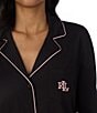 Lauren Ralph Lauren Hammond Solid Long Sleeve Notch Collar Knit Long Pajama Set - Image 3
