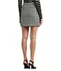 Color:Black - Image 2 - Hasneal Plaid Italian Tweed Mini Pencil Skirt