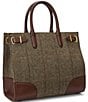 Lauren Ralph Lauren Herringbone Tweed Medium Devyn Tote Bag, Color:Olive Herringbone/Dark Mahogany - Image 4