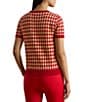 Lauren Ralph Lauren Houndstooth Jacquard Crew Neck Short Sleeve Sweater Top - Image 2