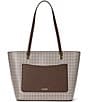 Lauren Ralph Lauren Houndstooth Medium Karly Tote Bag, Color:Dark Mahogany/Houndstooth - Image 2