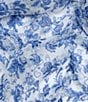 Color:Blue - Image 2 - Jacobean Floral Ruffle Oblong Scarf