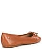 Color:Deep Saddle Tan - Image 2 - Jayna Leather Bow Ballet Flats