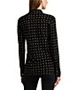 Color:Black/Tan - Image 2 - Jersey Geometric Print Spread Collar Long Sleeve Shirt