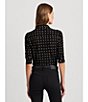 Color:Black/Tan - Image 5 - Jersey Geometric Print Spread Collar Long Sleeve Shirt