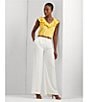 Color:Primrose Yellow - Image 6 - Jersey Knit Ruffle Trim V-Neck Sleeveless Top