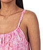 Color:Pink Paisley - Image 3 - Jersey Knit Short Scoop Neck Strappy Sleeveless Paisley Ruffle Hem Chemise
