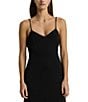 Color:Black - Image 3 - Jersey V-Neck Sleeveless Chain Strap Drape Knotted Open Back Pull-On Maxi Dress