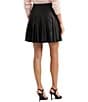 Color:Black - Image 2 - Jilmatt Pleated Leather A-Line Mini Skirt