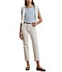 Lauren Ralph Lauren Knit Jersey Boat Neck Short Sleeve Tee, Color:Light Blue - Image 3