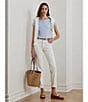 Lauren Ralph Lauren Knit Jersey Boat Neck Short Sleeve Tee, Color:Light Blue - Image 5