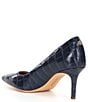 Color:Refined Navy - Image 3 - Lanette Crocodile Embossed Leather Pumps