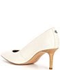 Color:Soft White - Image 3 - Lanette Lizard-Embossed Leather Pumps