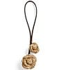Lauren Ralph Lauren Leather & Crocheted Straw Flower Bag Charm - Image 1