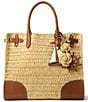 Lauren Ralph Lauren Leather & Crocheted Straw Flower Bag Charm - Image 5