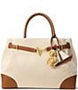 Lauren Ralph Lauren Leather & Crocheted Straw Flower Bag Charm - Image 6