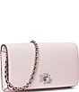 Color:Pink Opal - Image 4 - Leather Crossbody Bag