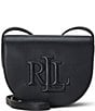 Color:Black - Image 1 - Leather Medium Embossed Logo Witley Crossbody Bag