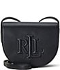 Lauren Ralph Lauren Witley Leather Medium Embossed Logo Crossbody Bag, Color:Black - Image 1