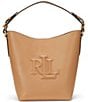 Lauren Ralph Lauren Medium Witley Leather Bucket Bag, Color:Buff - Image 1