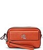 Color:Rust Orange - Image 1 - Leather Small Marcy Convertible Crossbody Bag