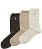 Polo Ralph Lauren Lettuce Edge Ankle Sock, 3 Pack - Image 1
