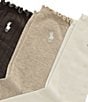 Polo Ralph Lauren Lettuce Edge Ankle Sock, 3 Pack - Image 2