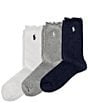 Polo Ralph Lauren Lettuce Edge Ankle Sock, 3 Pack - Image 4