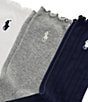 Polo Ralph Lauren Lettuce Edge Ankle Sock, 3 Pack - Image 5