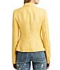 Color:Primrose Yellow - Image 2 - Linen-Blend Twill Double-Breasted Blazer