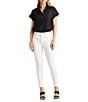 Lauren Ralph Lauren Linen Point Collar Short Dolman Sleeve Shirt - Image 3