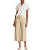 Lauren Ralph Lauren Linen Point Collar Short Dolman Sleeve Shirt, Color:Ivory - Image 3