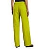 Lauren Ralph Lauren Linen Flat Front Mid Rise Drawcord Waist Pants, Color:Lime Chartreuse - Image 2