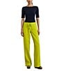 Lauren Ralph Lauren Linen Flat Front Mid Rise Drawcord Waist Pants, Color:Lime Chartreuse - Image 3