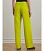 Lauren Ralph Lauren Linen Flat Front Mid Rise Drawcord Waist Pants, Color:Lime Chartreuse - Image 5