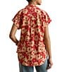Lauren Ralph Lauren Linen Floral Point Collar Short Sleeve Button Front Shirt - Image 2