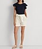 Color:White - Image 6 - Linen High Rise Tie Belted Relaxed Shorts