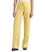 Lauren Ralph Lauren Linen Mid Rise Patch Pocket Drawstring Waist Wide-Leg Pant, Color:Primrose Yellow - Image 1