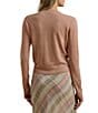 Lauren Ralph Lauren Linen Open Tie Front Long Sleeve Cardigan, Color:Sun Blush - Image 2