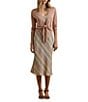 Lauren Ralph Lauren Linen Open Tie Front Long Sleeve Cardigan, Color:Sun Blush - Image 3