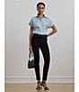 Lauren Ralph Lauren Linen Point Collar Short Sleeve Button Front Shirt, Color:Aqua Pearl - Image 6