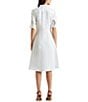 Lauren Ralph Lauren Linen Short Sleeve Button Down Self Tie Waist Shirt Dress, Color:White - Image 2