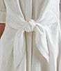 Lauren Ralph Lauren Linen Short Sleeve Button Down Self Tie Waist Shirt Dress, Color:White - Image 5