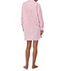 Color:Pink Stripe - Image 2 - Long Sleeve Roll Tab Woven Button-Front Striped Nightshirt