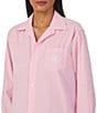 Color:Pink Stripe - Image 3 - Long Sleeve Roll Tab Woven Button-Front Striped Nightshirt