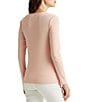 Color:Pale Rose - Image 2 - Long Sleeve Stretch Cotton T-Shirt